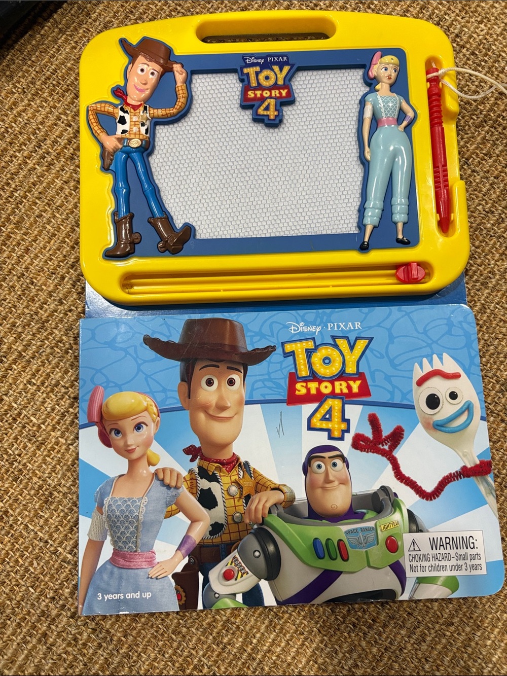 Disney Toy Story 4 Yellow Magnetic Drawing Board with Woody & Bo Peep